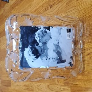 New with tags, Mikasa 8x10 "Bluebells" crystal photo frame